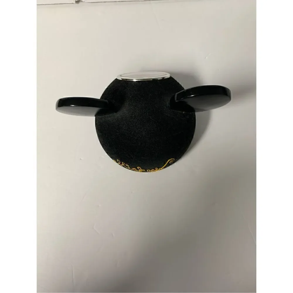 Disney Parks Mickey Mouse club black fuzzy ears clock-WORKS